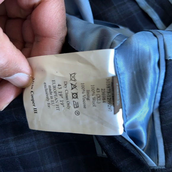 J. Hilburn Suits & Blazers Custom Jhilburn Suit In Navy Blue Plaid